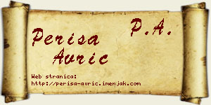 Periša Avrić vizit kartica
